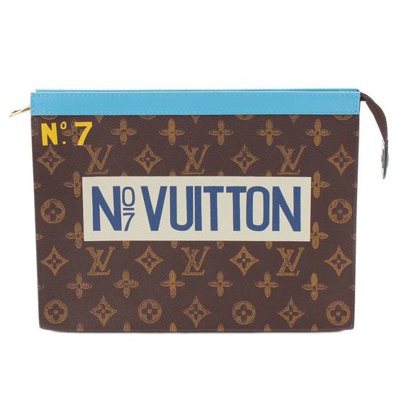 Louis Vuitton MM Pochette Brown Bag Shoulder Pouch Clutch Voyage - Picture 1 of 8